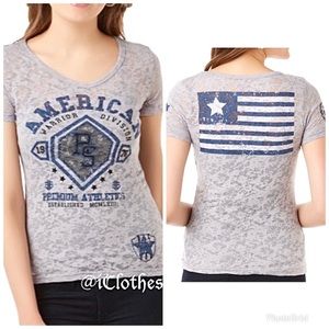 American Warrior Grey Graphic Tee by Rebel…
